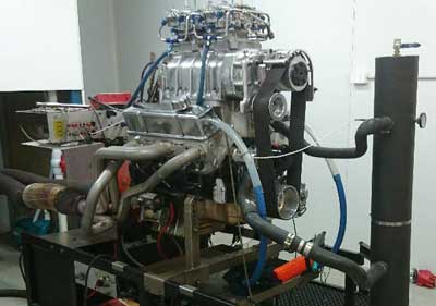 An engine on our dyno